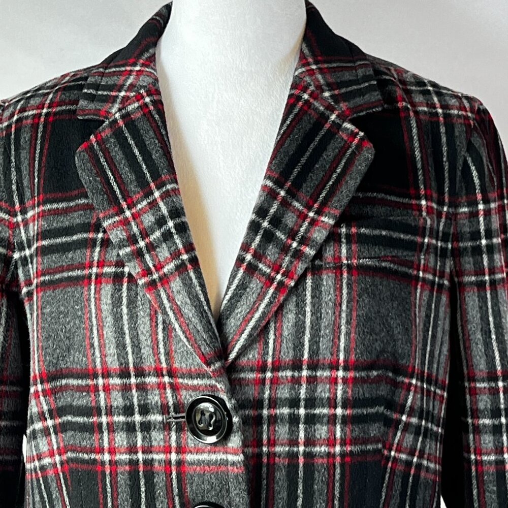 Vintage Talbots Petites Sz 14P Wool Blazer Tartan Plaid, Old Money Quiet Lux - Picture 3 of 10